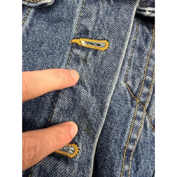 Vintage Levis Medium Jean Jacket Blue Denim Trucker Western Made In USA 1980s - Picture 8 of 10